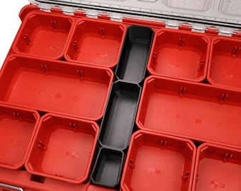 Milwaukee Low-Profile Packout Center Bin Set (Style 3 – 3 Bins) | Small Parts Storage Organizer | Packout Mods & Accessories