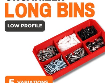 Milwaukee PACKOUT Low-Profile Long Organizer Bins, Storage Divider Inserts for Tools, Screws and Hardware