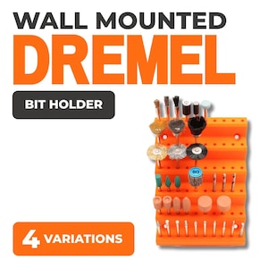 Dremel Bit Holder Wall Mount | Rotary Tool Organizer Rack for 30, 60, 90 & 120 Bits | Garage Workshop Storage