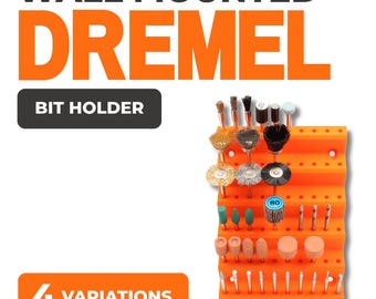 Dremel Bit Holder Wall Mount | Rotary Tool Organizer Rack for 30, 60, 90 & 120 Bits | Garage Workshop Storage