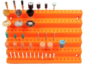 Dremel Bit Holder Wall Mount | Rotary Tool Organizer Rack for 120 Bits | Garage & Workbench Storage | Gift for Woodworkers