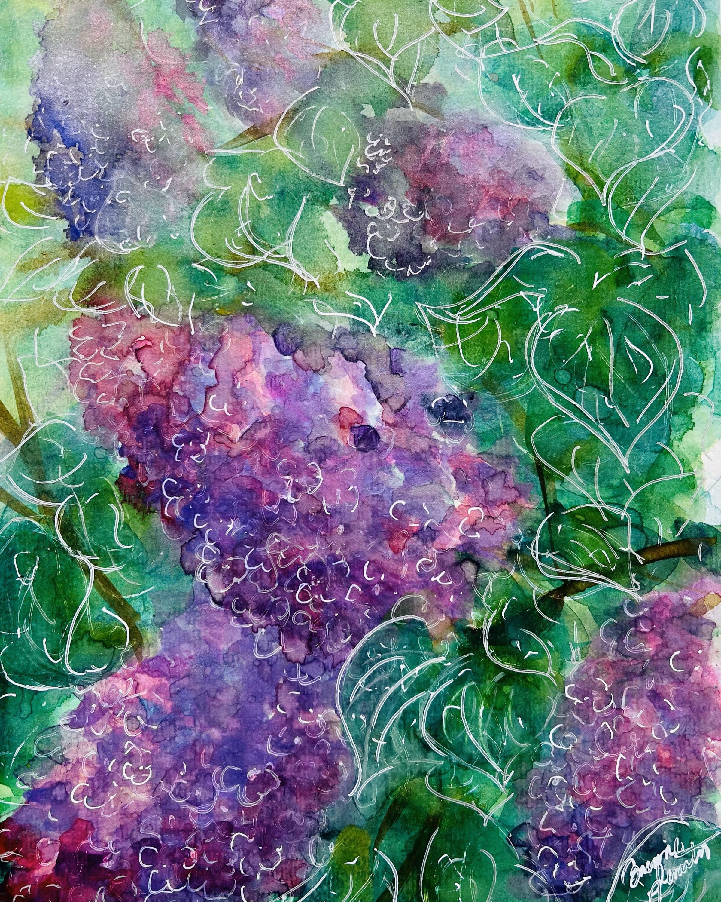 Lilac Watercolor Print, Purple Floral Giclee Art - Etsy