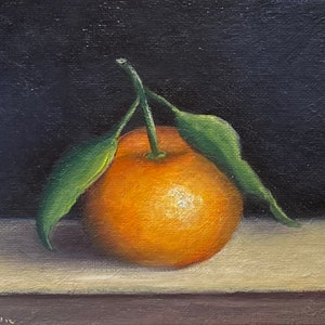 Mandarin Orange Art Print - Unframed Oil Painting Print - Still Life Print - Small Still Life Painting - Citrus Art - Fruit Art Print