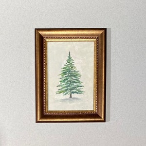 Evergreen Art Print - Stampa pittura ad olio senza cornice - Pittura ad olio invernale - Arte pittura ad albero - Pino Arte originale - Stampa d'arte pino
