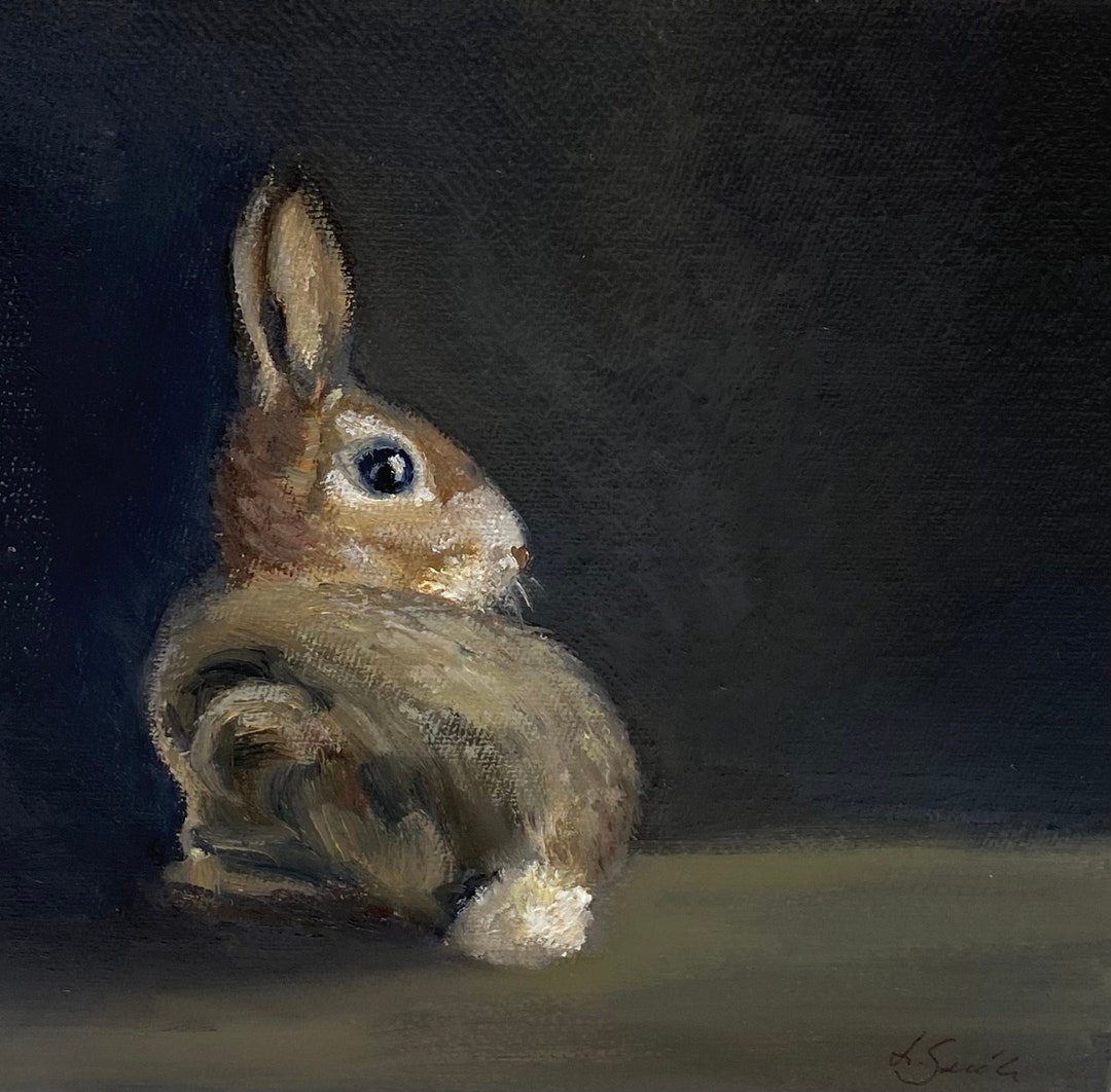 Small Rabbit Print Rabbit Wall Print - Unframed Bunny Print - Small Rabbit Art Print ...