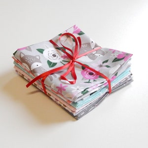 Fox Print Cotton Fabric Bundle: Sewing Quilting (50x50cm)