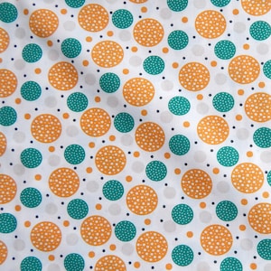 Cotton Fabric, Dots, Green, Sewing, Fabric per Meter, Cotton Canvas, Cotton Cloth, Polka Dot Cotton Fabric, Crafting, Fabric for Sewing