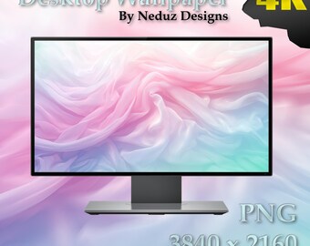 Silk Flow 4K Desktop Wallpapers - 5 PNG Files - Digital Download