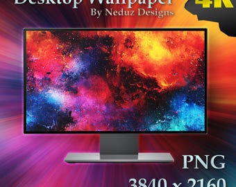 Neduz Vivid DreamArt Nebula Burst 4K Desktop Wallpaper - Digital Download - HD Available