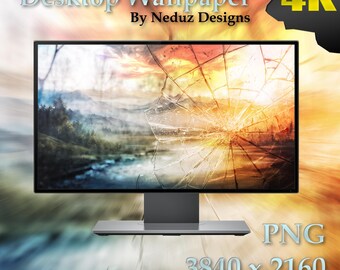 Fractured Reality 4K Desktop Wallpapers - 5 PNG Files - Digital Download