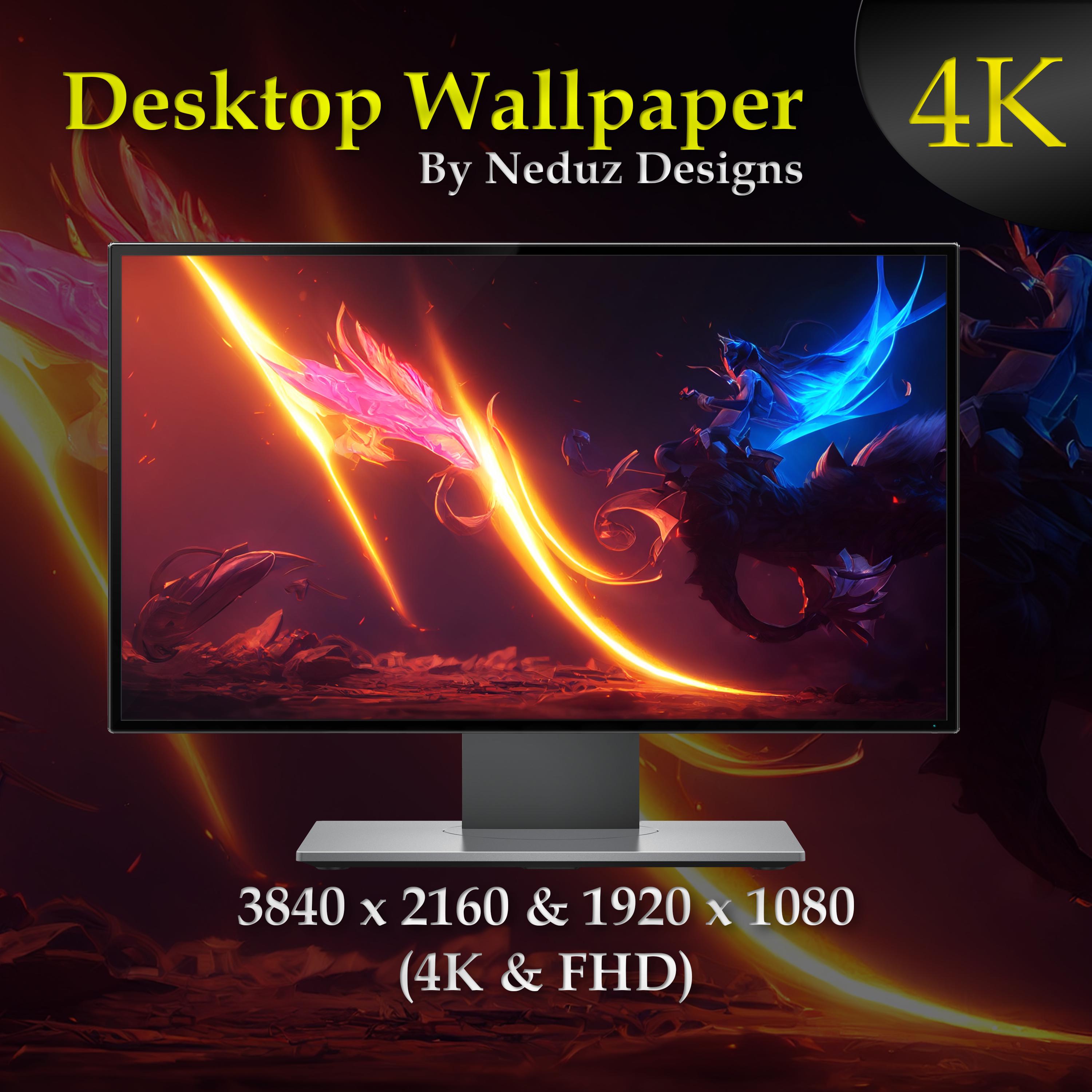 Neduz Designs Fierce 4K Desktop Wallpaper | PNG File | Digital Download |  Fantasy Art |, image size:3000x3000