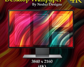 4K Abstract Desktop Wallpaper Organizer by Neduz Designs (PNG File)