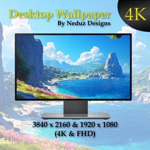 Serene Island Escape Wallpaper | AI Generated | Landscape Design | Neduz Designs