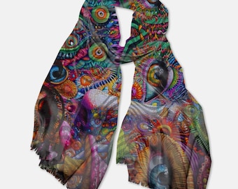 Psychedelic Art Pashmina Hidden All Seeing Eye