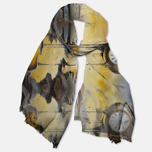Psychedelic Melting Time Design Music Festival Pashmina Scarf