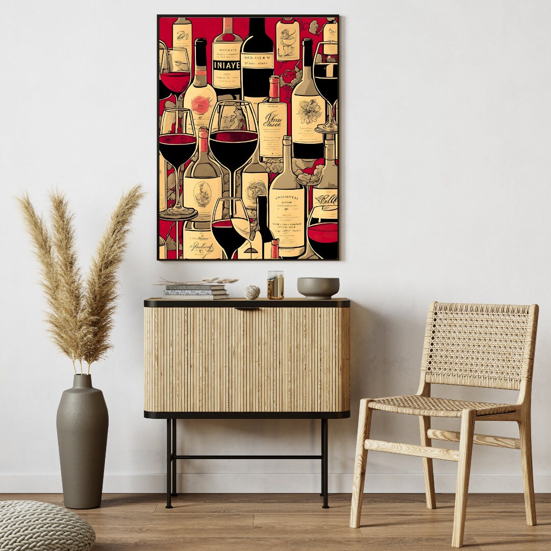 Vintage Wine Poster Printable Wine Artwork Wine Wall Decor - Etsy