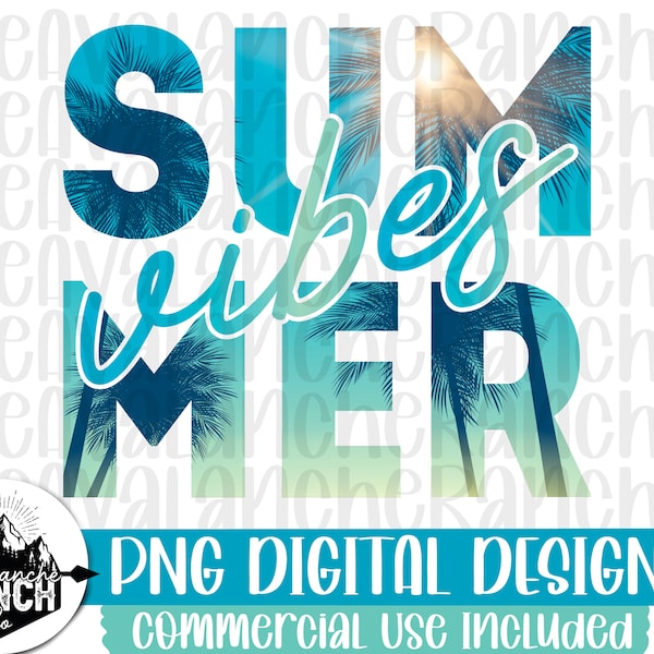 Summer Vibes Png, Sublimation Designs Downloads, Summer Png Files, Png Files For Sublimation Or Print, Digital Download, Sublimation Designs