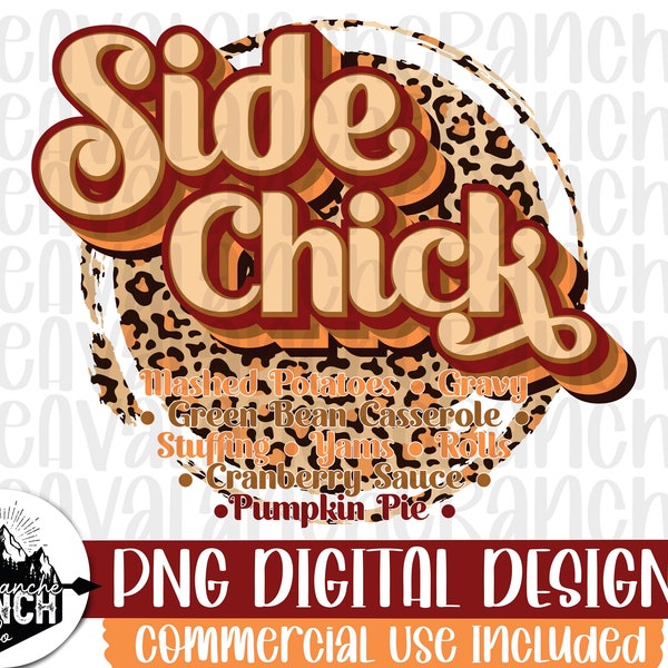 Side Chick Png, Thanksgiving Png, Sublimation Designs Downloads, Png Files For Sublimation, Fall Png, Digital Download, Cheetah Fall Png