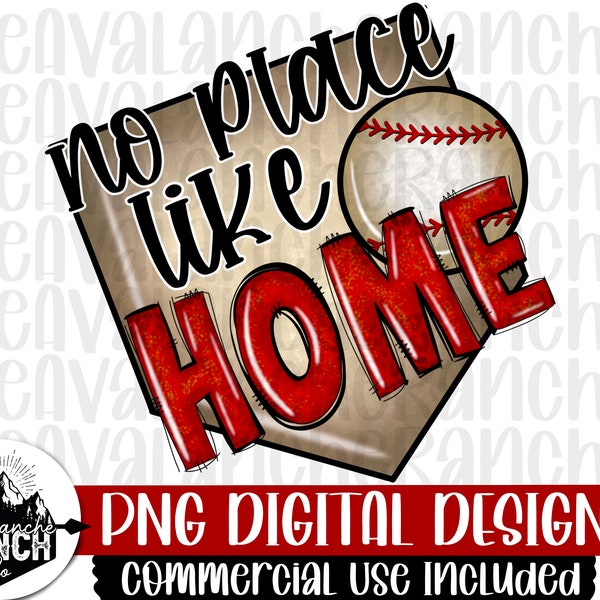 No Place Like Home Png, Baseball Png, Sublimation Designs Downloads, Baseball Mom Png, Png Files For Sublimation, Cheetah, Instant Download