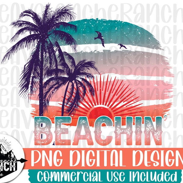 Beachin' Png, Sublimation Designs Downloads, Summer Png, Png Files For Sublimation, Digital Download, Beach Png, Ocean Png, Png Files