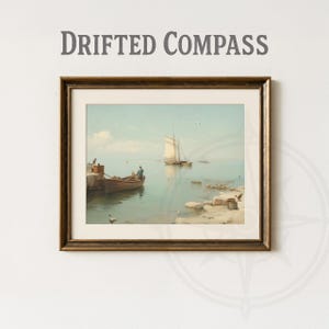 Vintage Coastal Seascape Print: 19th Century Nautical Wall Art (Digital Download