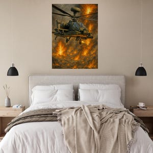 Ritratto di Apache Gunship - Poster artistico - Colori vivaci e stampa ecologica