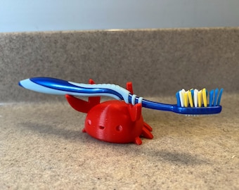 Portacepillos de dientes con forma de cangrejo impreso en 3D: adorable accesorio de baño - Decoración del hogar con temática oceánica