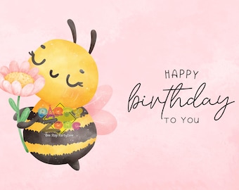 bee birthday card