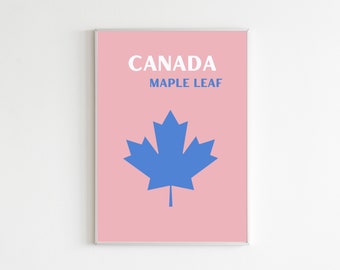 Canada, maple leave - unique poster, wall decor, travel memories, customized, download