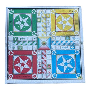 Ludo game, snakes and ladders on reverse side, with peices and dice