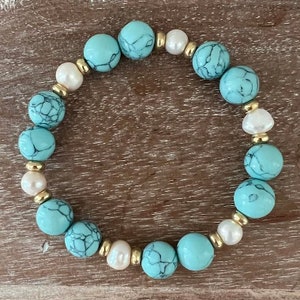 White Lotus Pearl Howlite Bracelet (Single)