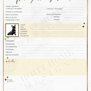 Modern Pet Sitter Information Template - One Pet