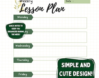 Weekly Lesson Planner - Floral