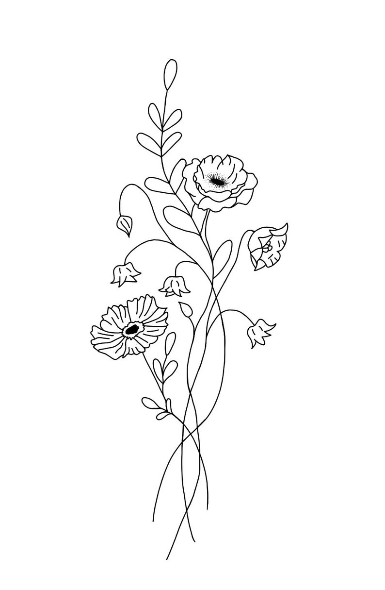 Wildflower Tattoo Design image 2