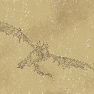 Stormfly Sketch, HTTYD Printable Artwork, Astrid Artwork