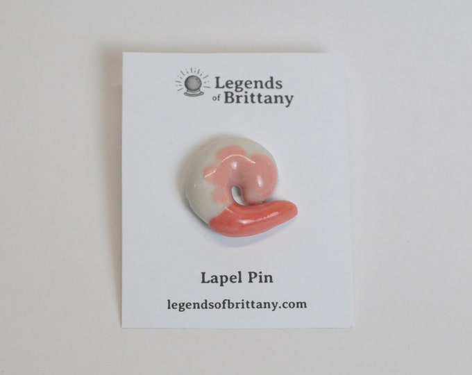 Ceramic Shrimp Lapel Pin