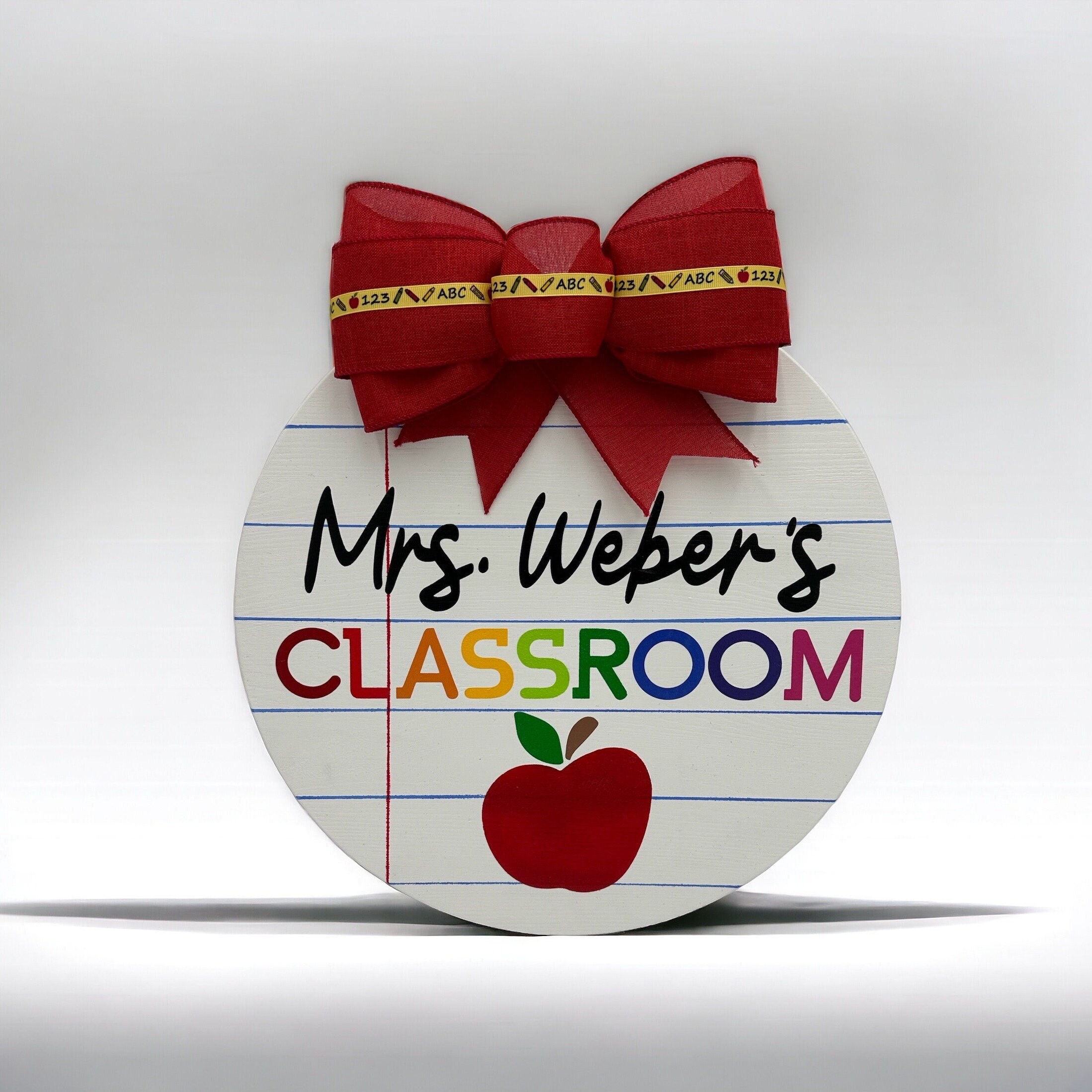 Personalized Teacher Wooden Door Hanger / Classroom Door Sign / Custom Teacher Sign / Teacher Name Sign / Teacher Gift / Back to School Gift