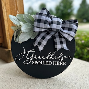 Grandparents Wooden Door Hanger / Front Door Decor / Wall Decor / Wood Round Sign / Welcome Sign / Grandparents Gift