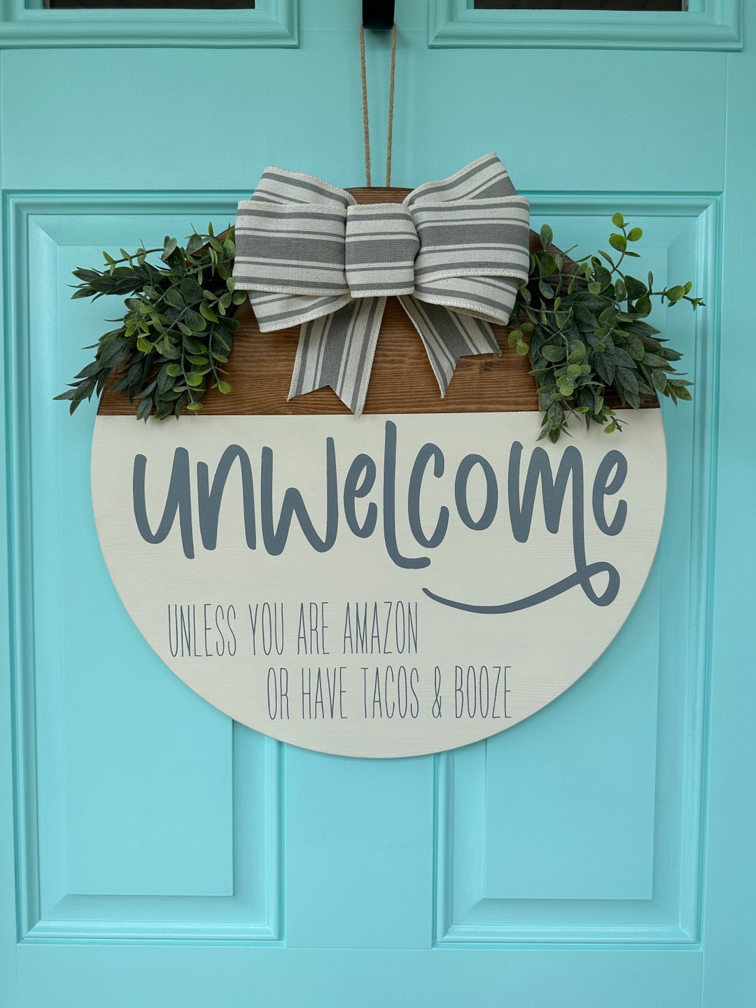 Un Welcomesign Front Door Decor | Unwelcome Sign | Year Round Wreath | Funny Door ...