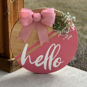 Front Door Decor | Front Door Wreath | Hello Door Sign | Door Hanger | Door Wreath | Housewarming Gift | Home Decor | Spring Door Sign