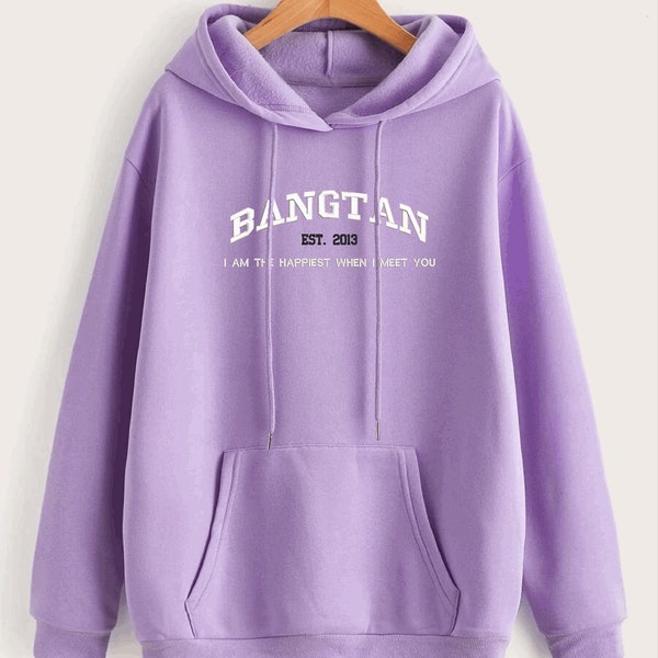 Bangtan Embroidered Hoodie, BTS Hoodie, Kpop Hoodie, Kpop Apparel, Kpop Merch