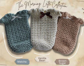 Gehäkelte Cup Cozy Sleeve | Wiederverwendbarer Kaffeetassenhalter