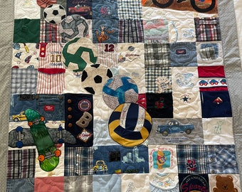 T-shirt quilt, memory quilt, custom quilt                 SEE “Item Detail" & "LEARN More" for IMPORTANT Information