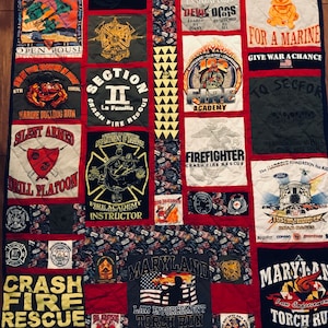 T-shirt quilt, memory quilt, custom quilt, deposit only.                     SEE “Item Details” & &quot;LEARN More&quot; for Important Information