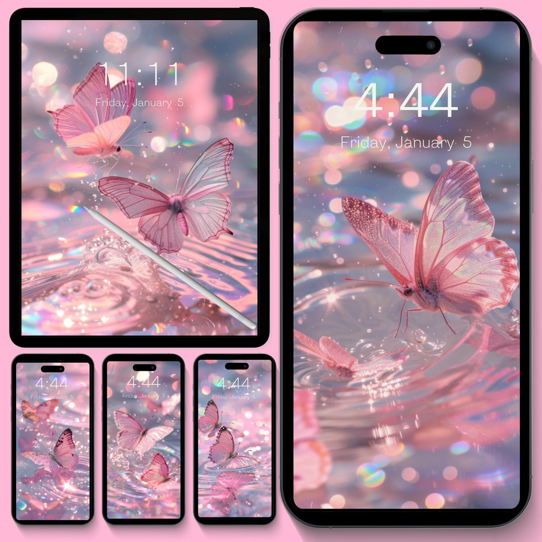 Light Pink Butterfly Swirl Wallpaper | Phone Wallpaper | Aesthetic iPad