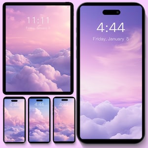 Purple Pastel Cloud iPhone Wallpaper | Dreamy Aesthetic (Digital Download)