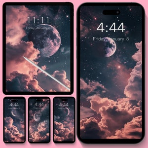 Moon Iphone Wallpaper | Phone Wallpaper | Aesthetic Ipad Wallpaper Mooncore Wallpaper Dreamy Ipad Wallpaper Cloudcore Moon Phases Witchy