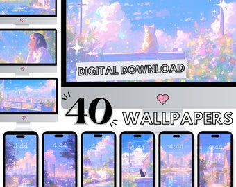 Kawaii Wallpaper Pastel Wallpaper Gamer Desktop Anime Wallpaper Cute iPhone Wallpaper Aesthetic Blue Summer Wallpaper Gaming Girl Gamer Gift