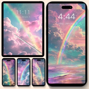 Rainbow Sky Iphone Wallpaper | Phone Wallpaper | Aesthetic Ipad Wallpaper | Girly Wallpaper | Dreamy Ipad Wallpaper| Cloudcore