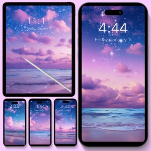 Star Beach Iphone Wallpaper | Phone Lockscreen | Aesthetic Ipad Girly Whimsical Pastel Cute Dreamy Wallpapers Fairytale Cloudcore Sparkle